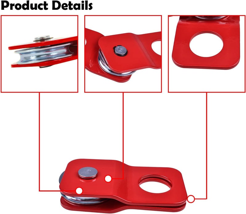 Elsoon 4 Ton Winch Snatch Block, 8000 lbs Capacity Recovery Pulley for Off-Road Towing and Hauling, Compatible with Synthetic Rope & Steel Cable (Max Diameter 2/5 inch), Ideal for Truck, ATV, SUV, UTV - Image 2